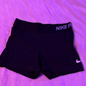 Nike Black Athletic Shorts with Pro Branding